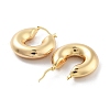 Brass Plain Hoop Earrings EJEW-H301-04G-02-2