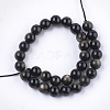 Natural Golden Sheen Obsidian Beads Strands G-S333-6mm-025-2