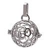 Rack Plating Brass Cage Pendants KK-S751-009P-1