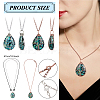 4Pcs 2 Colors Teardrop Pendant Necklaces Set NJEW-BC0001-04-2