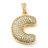 Brass Micro Pave Cubic Zirconia Pendants KK-E061-03G-03-1