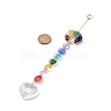 Natural & Synthetic Mixed Gemstone Tree with Glass Window Hanging Suncatchers HJEW-JM00853-01-3