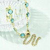 304 Stainless Steel Flat Round Acrylic Rhinestone Cup Chain Anklets for Women AJEW-B031-02G-03-3