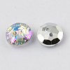 2-Hole Taiwan Acrylic Rhinestone Flat Round Buttons BUTT-F015-21mm-14-2