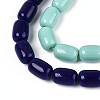 Opaque Solid Color Glass Beads Strands GLAA-N058-6x9mm-B01-4
