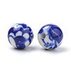 Opaque Flower Printed Acrylic Beads MACR-S271-10mm-06-2