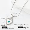 304 Stainless Steel Enamel Evil Eye Heart Pendant Necklaces for Men Women SQ7130-2-1