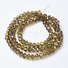 Electroplate Transparent Glass Beads Strands EGLA-A034-T6mm-F13-2