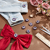 10Pcs 1-Hole Brass Rhinestone Buttons BUTT-NB0001-94D-4