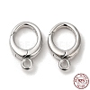 Rhodium Plated 925 Sterling Silver Twister Clasp STER-D006-14P-1