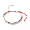 4Pcs 4 Style Alloy & Glass Braided Bead Bracelets Set BJEW-B065-09B-4