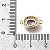 Brass Purple Cubic Zirconia Oval Connector Charms KK-D312-08G-3