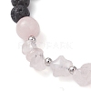 Natural Rose Quartz & Lava Rock Beads Braided Bead Bracelets for Women BJEW-JB12924-02-3