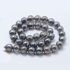Electroplated Natural Agate Beads Strands G-G749-01D-8mm-2
