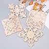 Natural Solid Wood Carved Onlay Applique Craft WOOD-WH0101-60-6