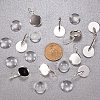 Clear Domed Glass Cabochon Cover and Brass Lever Back Earring Settings for DIY DIY-PH0001-60S-3