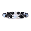 Opalite Heart Beaded Stretch Bracelet PW-WG70241-07-1