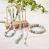 4 Strands 4 Style Natural Frosted Flower Amazonite Round Beads G-TA0001-31-7
