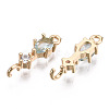 Brass Micro Pave Cubic Zirconia Links Connectors KK-R111-007-A06-2