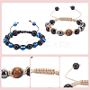 5Pcs 5 Styles Natural & Synthetic Mixed Gemstone Round & Evil Eye Braided Bead Bracelets Set BJEW-AN0001-54-6