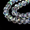 Transparent Electroplate Glass Beads Strands GLAA-Q099-C01-14-1-4