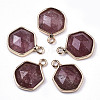 Natural Strawberry Quartz Charms G-N326-47B-1