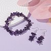 Natural Amethyst Chips Beaded Jewelry Set X-SJEW-JS01232-03-2
