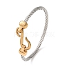 Duo Tone 304 Stainless Steel Twisted Rope Cuff Bangles with S Clasps for Women SA-CBA2192-02GP-4