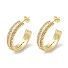 Rack Plating Brass Micro Pave Cubic Zirconia Ring Stud Earrings EJEW-F331-05G-1