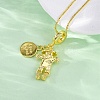 Brass Clear Cubic Zirconia Scarecrow Pendant Necklaces NJEW-C071-03G-1