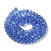 Electroplate Transparent Glass Beads Strands EGLA-A035-T6mm-L14-2