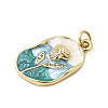 Brass Enamel Pendants KK-K302-14G-2