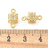 Brass Micro Pave Cubic Zirconia Connector Charms KK-U056-18G-3