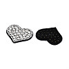 Heart Hotfix Glass Rhinestone with Cloth Patches PATC-T002-02M-3