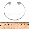 304 Stainless Steel Cuff Blank Bangle Bases with Flat Round Trays STAS-D381-01A-P-2
