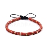 Natural Red Jasper Braided Bead Bracelets for Women PW-WG20352-09-1