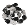 Natural Tourmalinated Quartz/Black Rutilated Quartz Beads Strands G-D365-A02-3