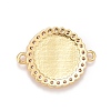 Brass Clear Cubic Zirconia Connector Charms KK-A161-05G-3
