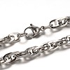 Non-Tarnish 304 Stainless Steel Rope Chain Necklaces NJEW-L403-04P-1