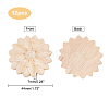 SUPERFINDINGS 12Pcs Flower Rubber Wooden Carved Decor Applique WOOD-FH0001-77-6
