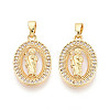 Religion Brass Micro Pave Cubic Zirconia Pendants KK-T073-49G-1