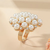 Round Plastic Imitation Pearl Finger Rings XJ9794-3