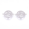 Brass Micro Pave Cubic Zirconia Links ZIRC-F061-12P-1