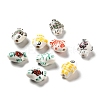 Handmade Printed Porcelain Beads PORC-F005-03-1