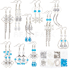 Snowflake Alloy & Glass Dangle Earring Making Kits DIY-SC0026-97-1