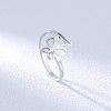 Glow in the Dark Luminous Stainless Steel Butterfly Finger Ring PW-WG57071-01-4