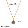 Natural Labradorite Flower Pendant 304 Stainless Steel Chain Necklaces for Women FS-WGE9101-02-1