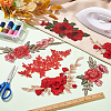 5 Pairs 5 Style 3D Flower Appliques DIY-WR0003-83-3