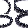 Natural Blacke Agate Round Beads Stretch Bracelets BJEW-N301-8mm-01-4