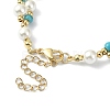 Natural Shell & Shell Pearl & Synthetic Turquoise Beaded Bracelet BJEW-TA00418-4